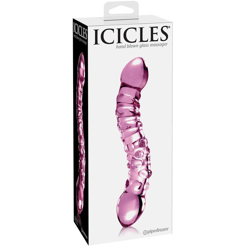 Icicles #55 7.75in Dual-Ended Glass Pink